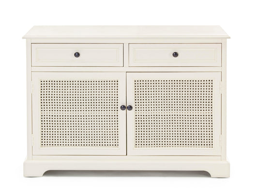 Credenza dispensa Vintage Shabby legno massello e paglia di Vienna - lapagoda.net