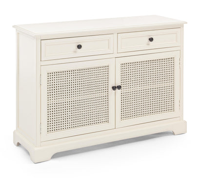 Credenza dispensa Vintage Shabby legno massello e paglia di Vienna - lapagoda.net