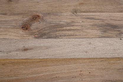 Scrivania industrial con frontale in legno ferro e cemento 2 cassetti