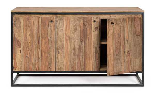 Credenza etnica industrial in legno massello e ferro battuto 3A