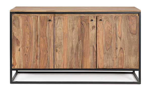 Credenza etnica industrial in legno massello e ferro battuto 3A