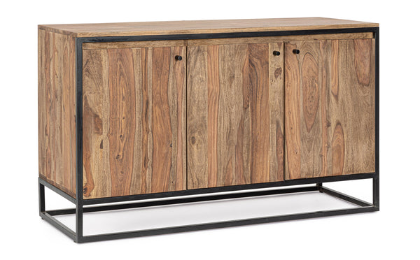 Credenza etnica industrial in legno massello e ferro battuto 3A