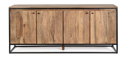 Credenza etnica industrial in legno massello e ferro battuto 3A - lapagoda.net