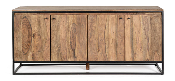 Credenza etnica industrial in legno massello e ferro battuto 3A