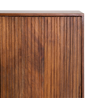 Credenza in legno massiccio design scandinavo gambe in acciaio 3 ante