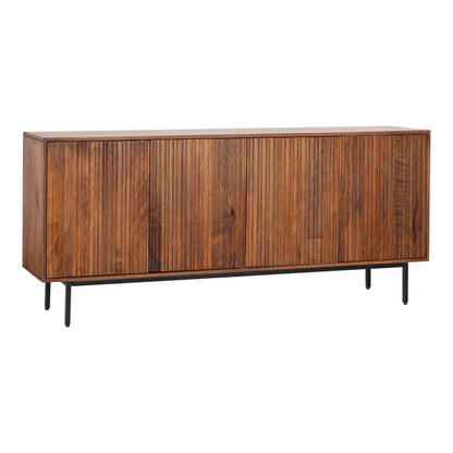 Credenza in legno massiccio design scandinavo gambe in acciaio 4 ante