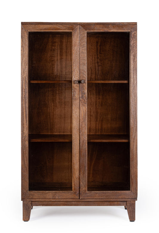 Vetrina stile vintage in legno massello vetri ambrati