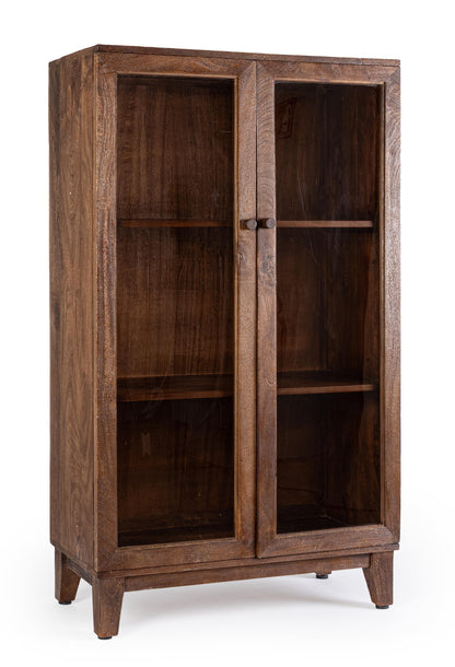 Vetrina stile vintage in legno massello vetri ambrati