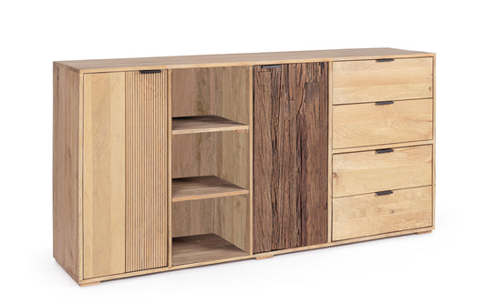 Credenza in legno massiccio bicolore 2 ante 3 cassetti