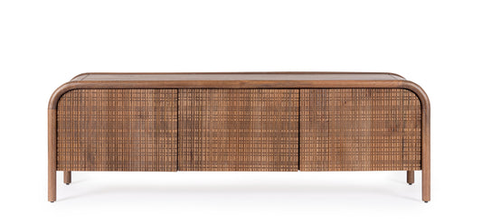 Mobile porta tv 3 ante in legno massiccio dark design vintage