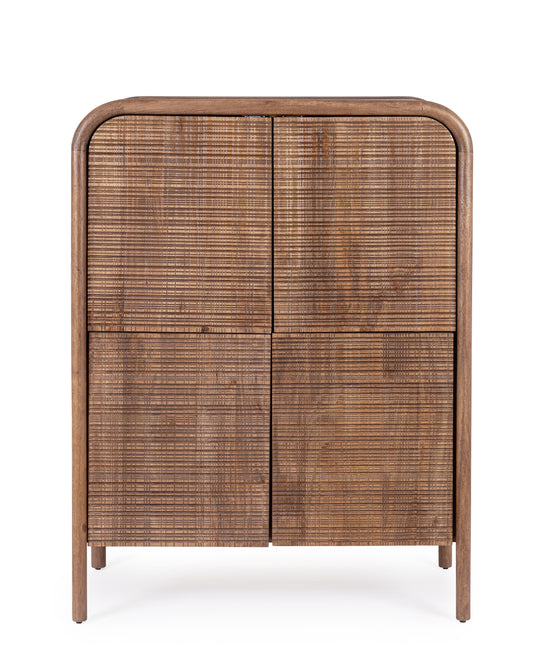 Credenza alta 4 ante in legno massiccio dark design vintage