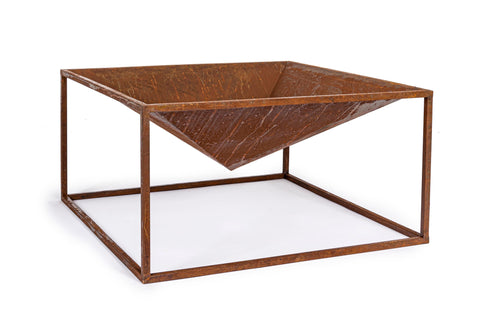 Braciere piramidale in acciaio corten o nero