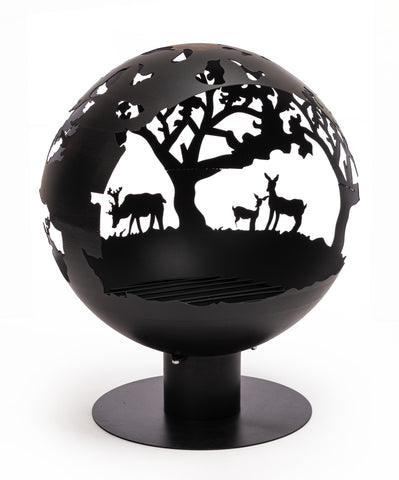 Braciere sfera in acciaio nero