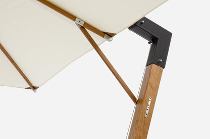 Ombrellone girevole 180 Ferro legno con inserti in pelle misure 3x3 e 3x4 - lapagoda.net