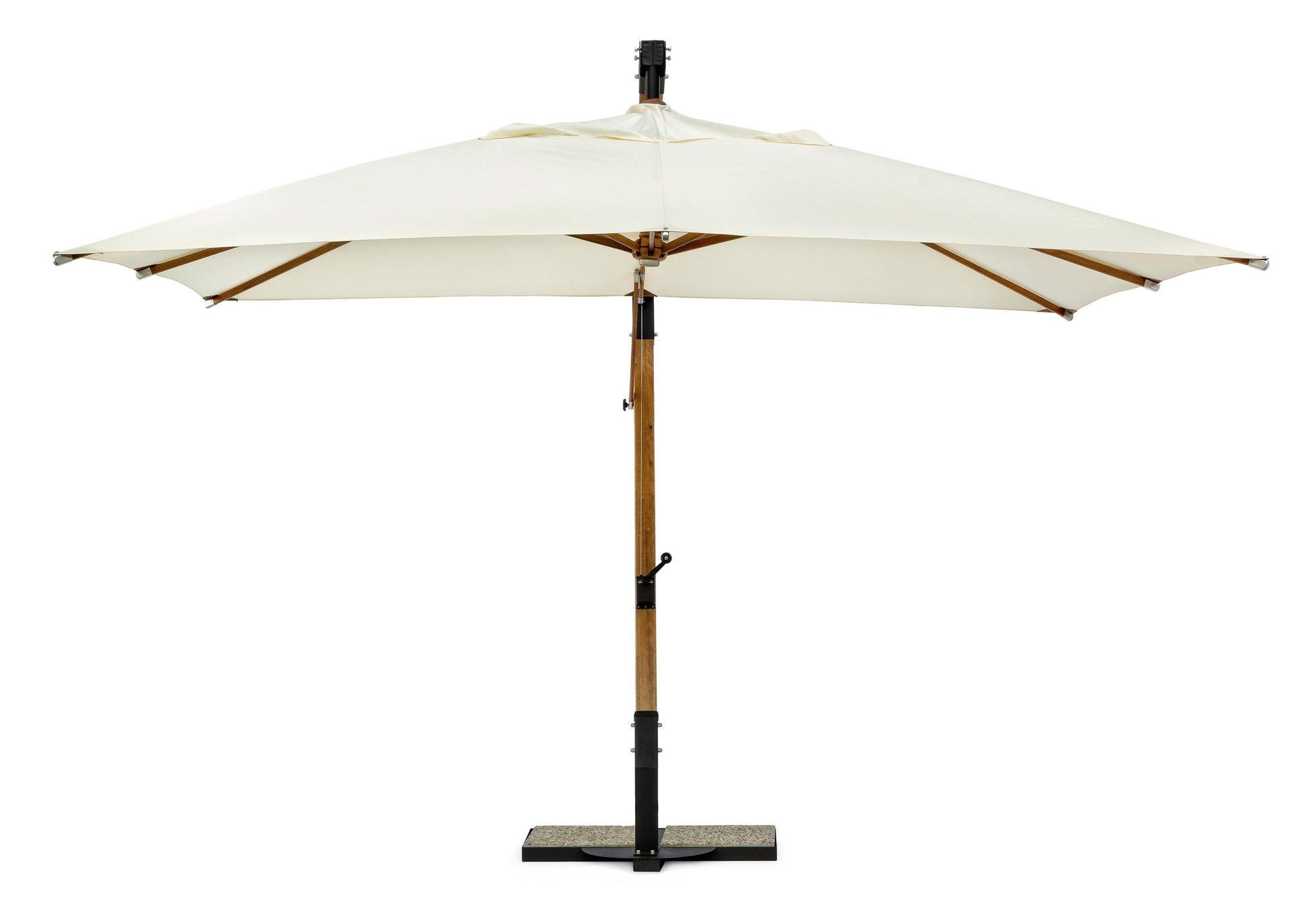 Ombrellone girevole 180 Ferro legno con inserti in pelle misure 3x3 e 3x4 - lapagoda.net