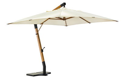 Ombrellone girevole 180 Ferro legno con inserti in pelle misure 3x3 e 3x4 - lapagoda.net