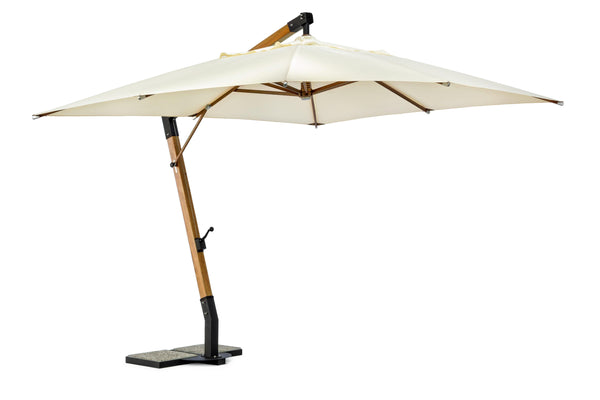 Ombrellone girevole 180 Ferro legno con inserti in pelle misure 3x3 e 3x4
