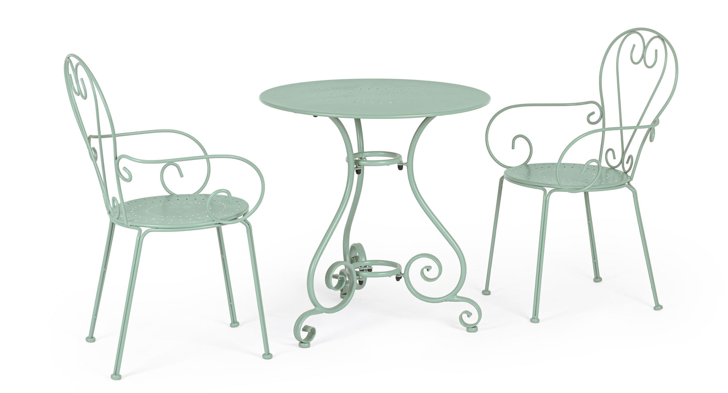 Sedie poltroncine da esterno liberty in ferro battuto verniciato, 7 colori - SET DI 4 - lapagoda.net