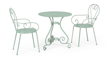 Sedie poltroncine da esterno liberty in ferro battuto verniciato, 7 colori - SET DI 4 - lapagoda.net