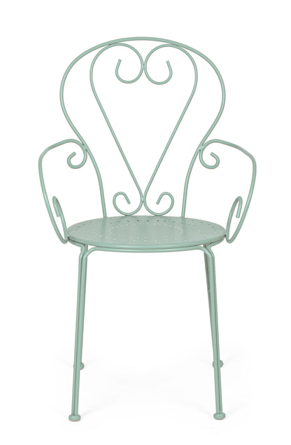 Sedie poltroncine da esterno liberty in ferro battuto verniciato, 7 colori - SET DI 4 - lapagoda.net