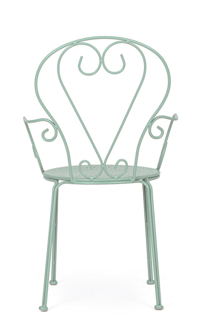Sedie poltroncine da esterno liberty in ferro battuto verniciato, 7 colori - SET DI 4 - lapagoda.net