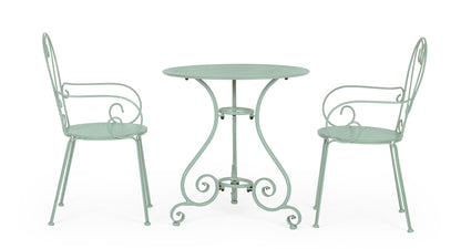 Sedie poltroncine da esterno liberty in ferro battuto verniciato, 7 colori - SET DI 4 - lapagoda.net