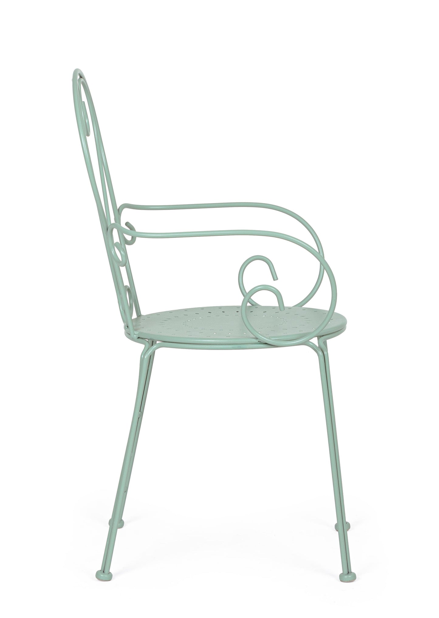 Sedie poltroncine da esterno liberty in ferro battuto verniciato, 7 colori - SET DI 4 - lapagoda.net