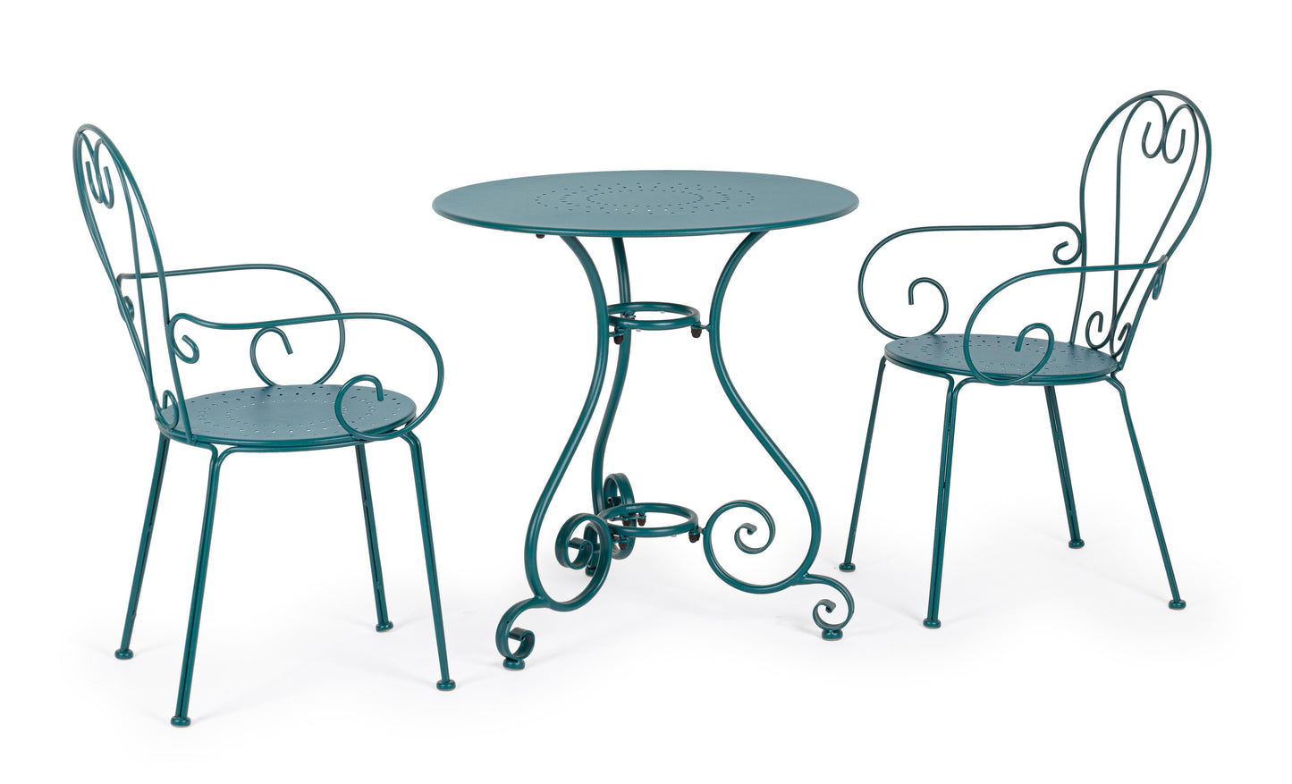 Sedie poltroncine da esterno liberty in ferro battuto verniciato, 7 colori - SET DI 4 - lapagoda.net