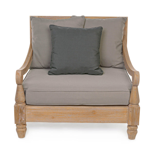 Poltrona in teak con cuscini da esterno