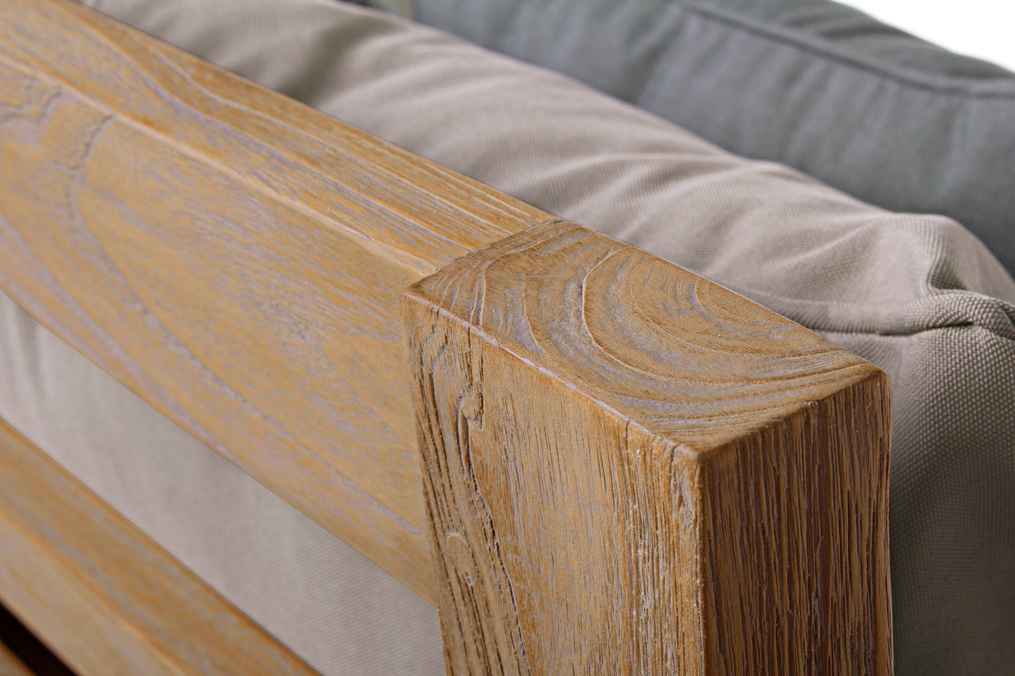 Divano daybed da esterno in legno massiccio di Teak con cuscini