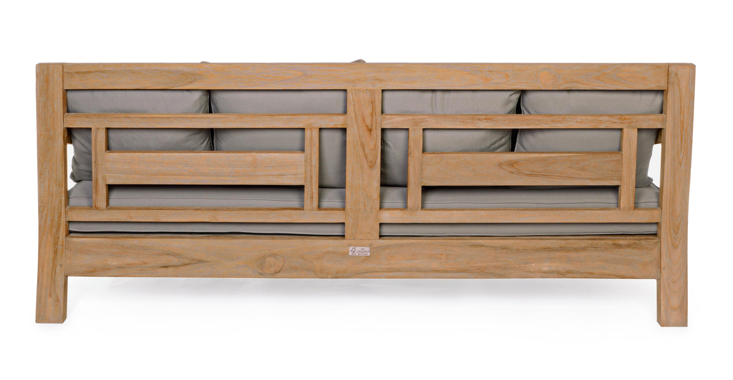 Divano daybed da esterno in legno massiccio di Teak con cuscini