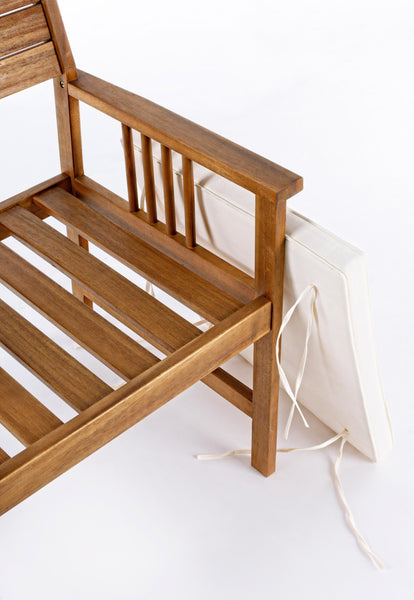 Set salotto da giardino in legno massello con cuscini