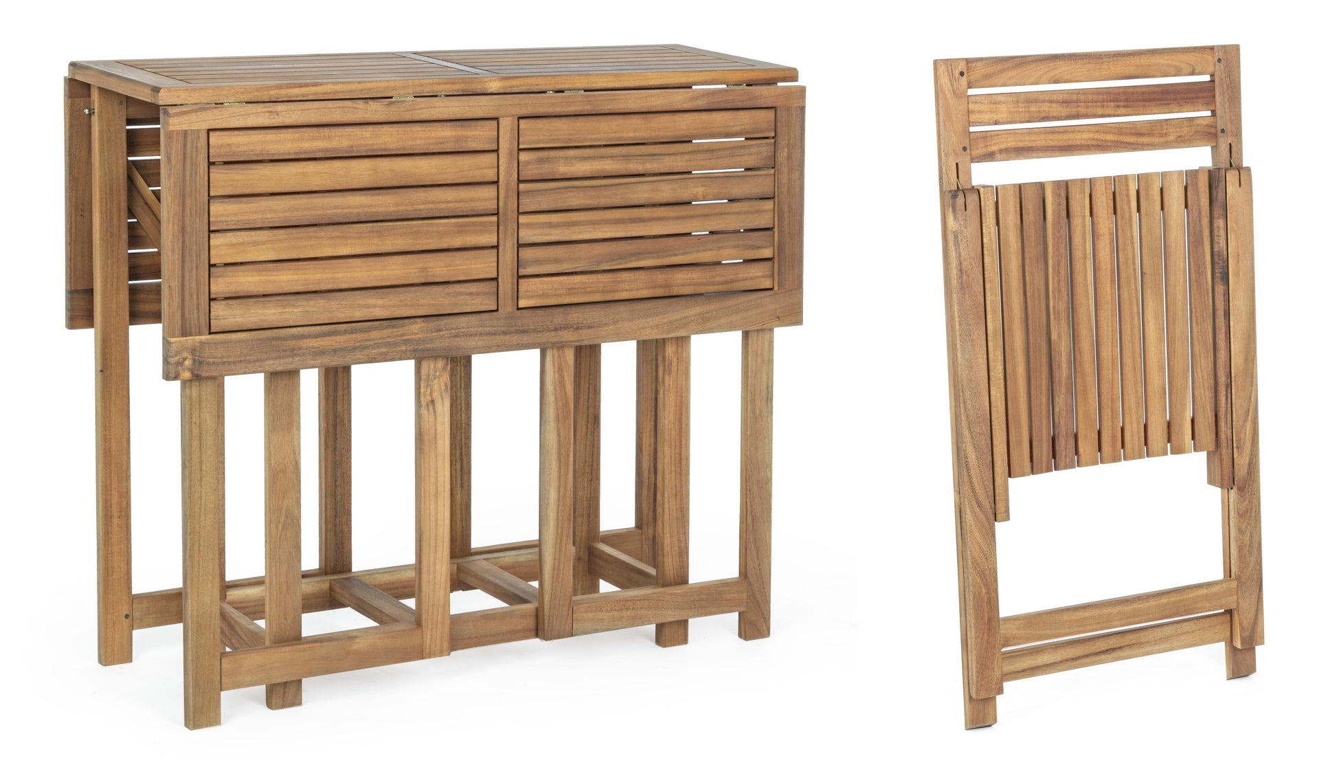 Set pieghevole tavolino e 4 sedie in legno massello - lapagoda.net