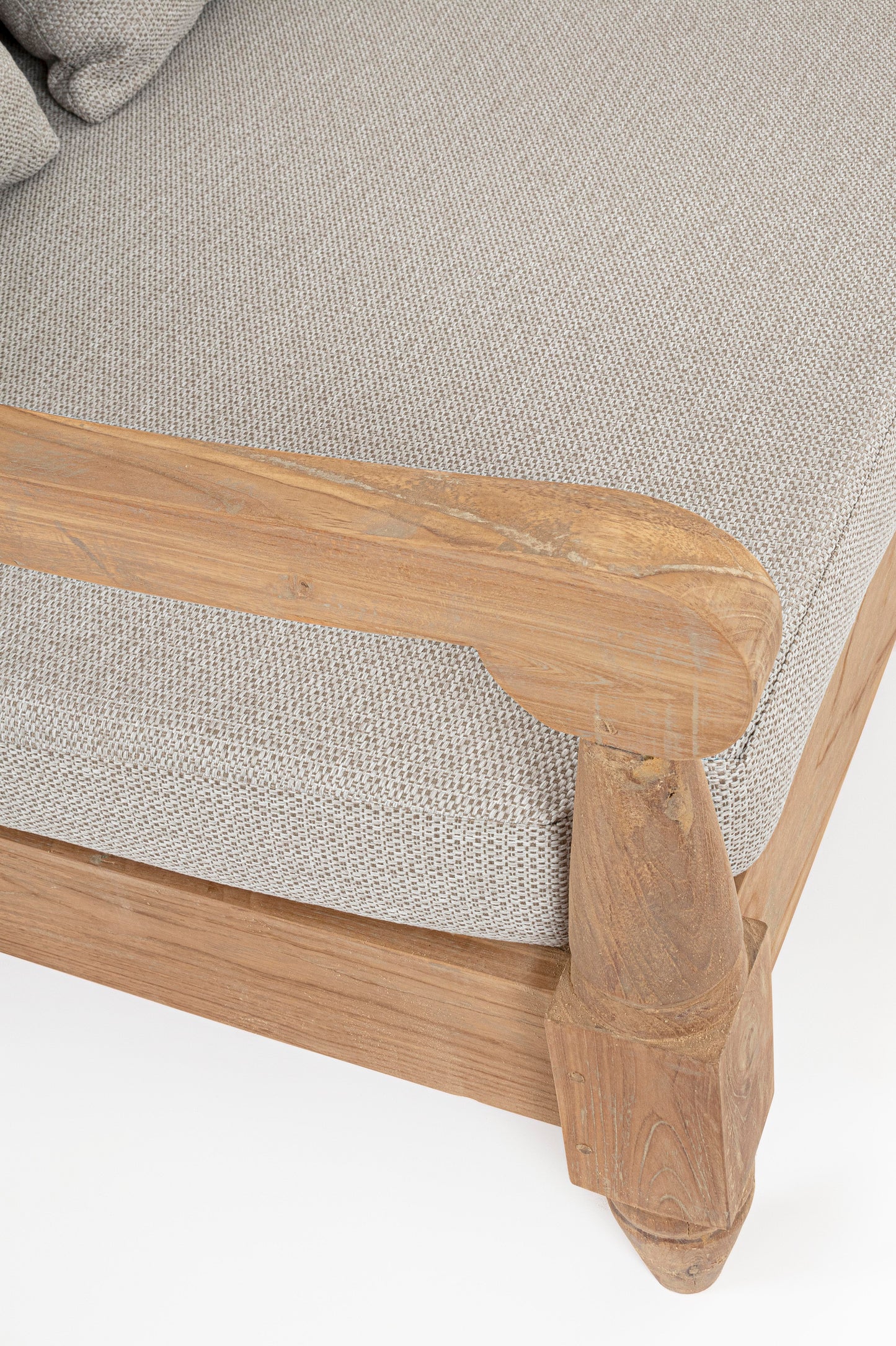 Divano daybed da esterno in legno massiccio di Teak con cuscini