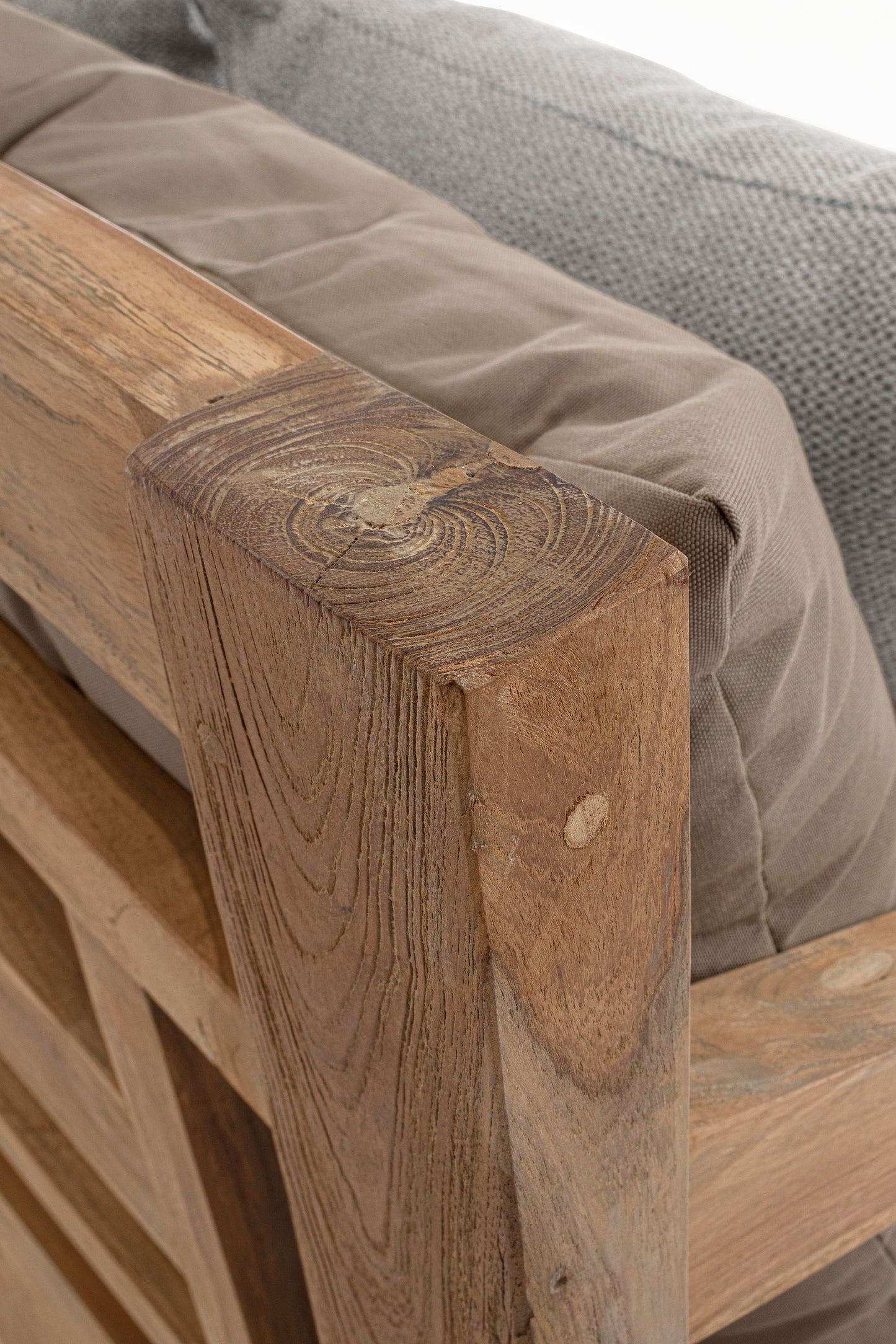 Divano daybed da esterno in legno massiccio di Teak con cuscini