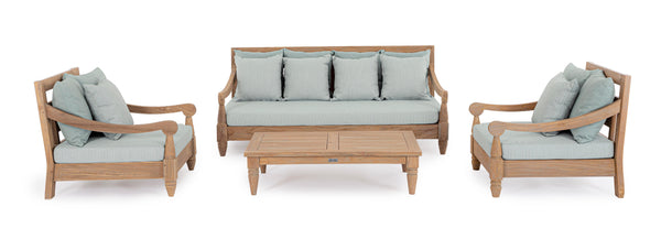 Poltrona in teak con cuscini da esterno