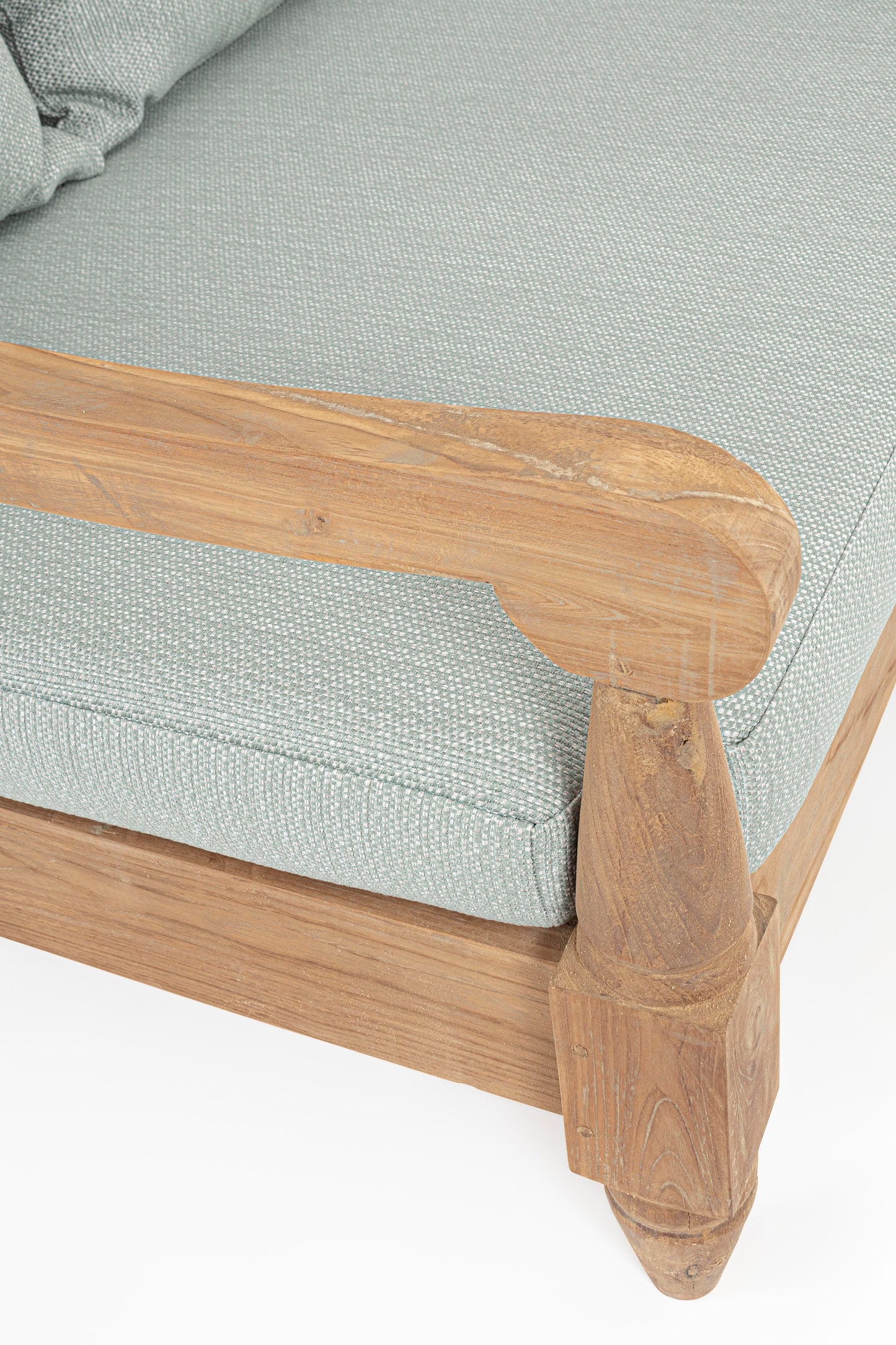 Divano daybed da esterno in legno massiccio di Teak con cuscini