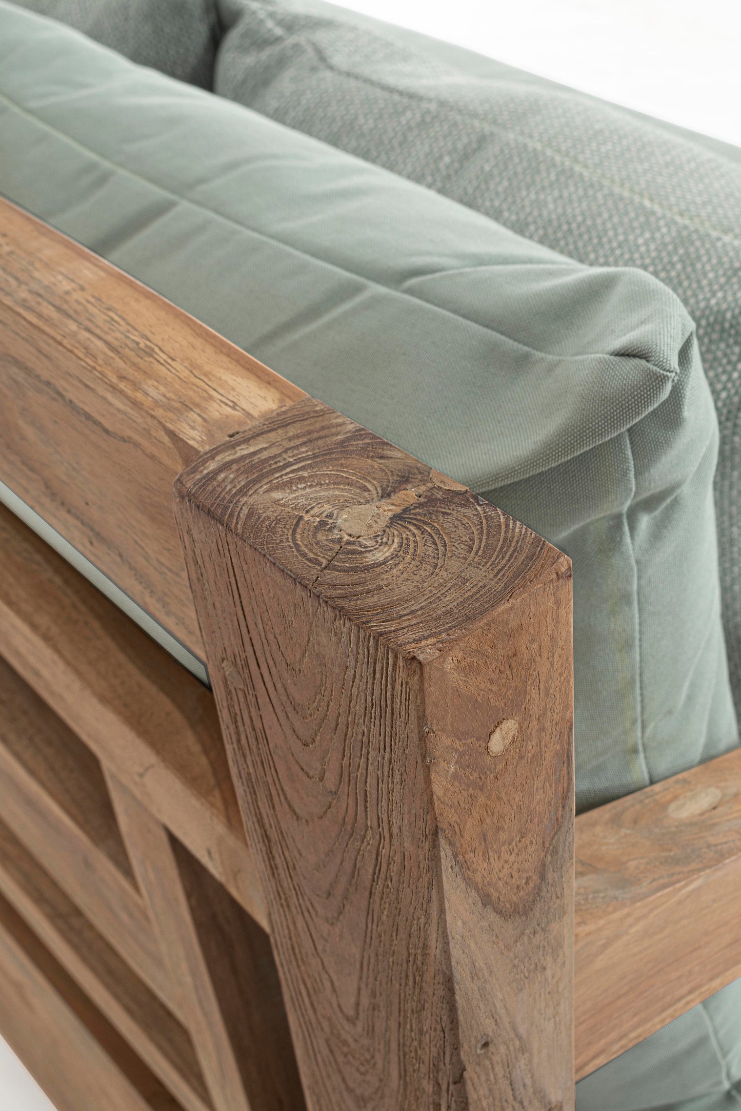 Divano daybed da esterno in legno massiccio di Teak con cuscini