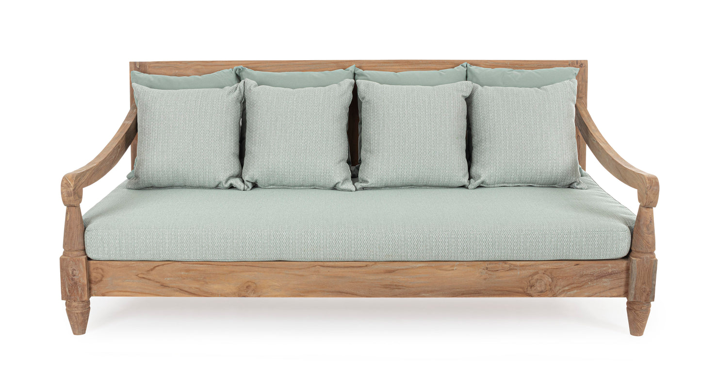 Divano daybed da esterno in legno massiccio di Teak con cuscini