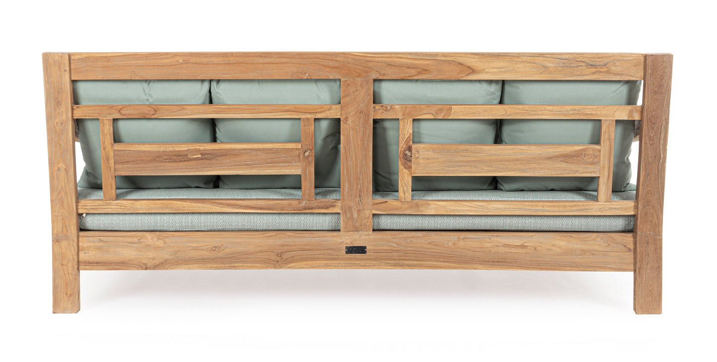 Divano daybed da esterno in legno massiccio di Teak con cuscini