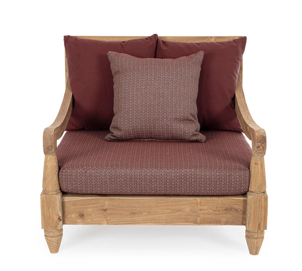 Poltrona in teak con cuscini da esterno
