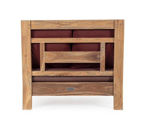 Poltrona in teak con cuscini da esterno
