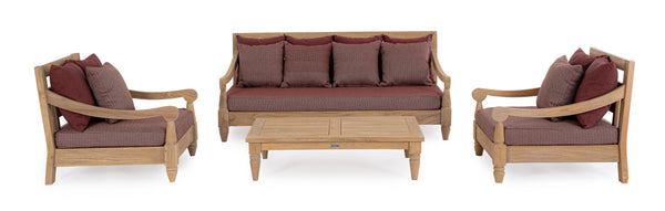 Poltrona in teak con cuscini da esterno