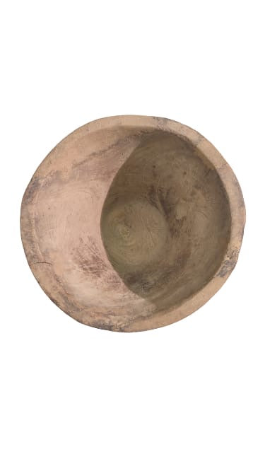 Antico vaso indiano in legno scavato