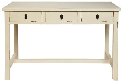 Scrivania vintage cinese 3 cassetti in legno di pioppo laccato bianco