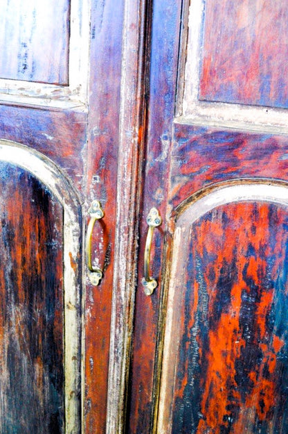 Armadio india epoca vintage coloniale in mogano 2 ante dettaglio ante - lapagoda.net