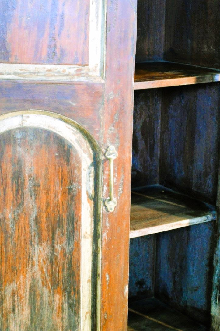 Armadio india epoca vintage coloniale in mogano 2 ante dettaglio aperto - lapagoda.net
