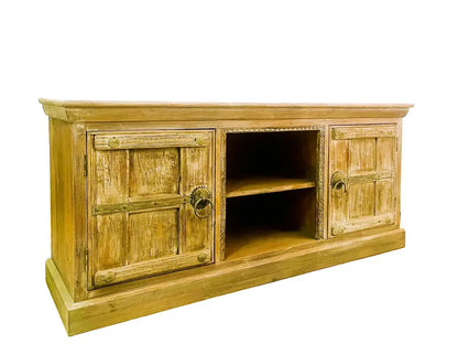 Credenza etnica porta tv in legno massiccio e ante riciclate