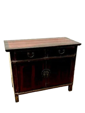 credenza cinese originale legno di cipresso dipinto in lacca vista completa