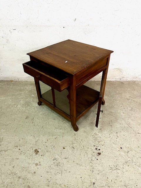 Tavolino vetrinetta coloniale in Teak